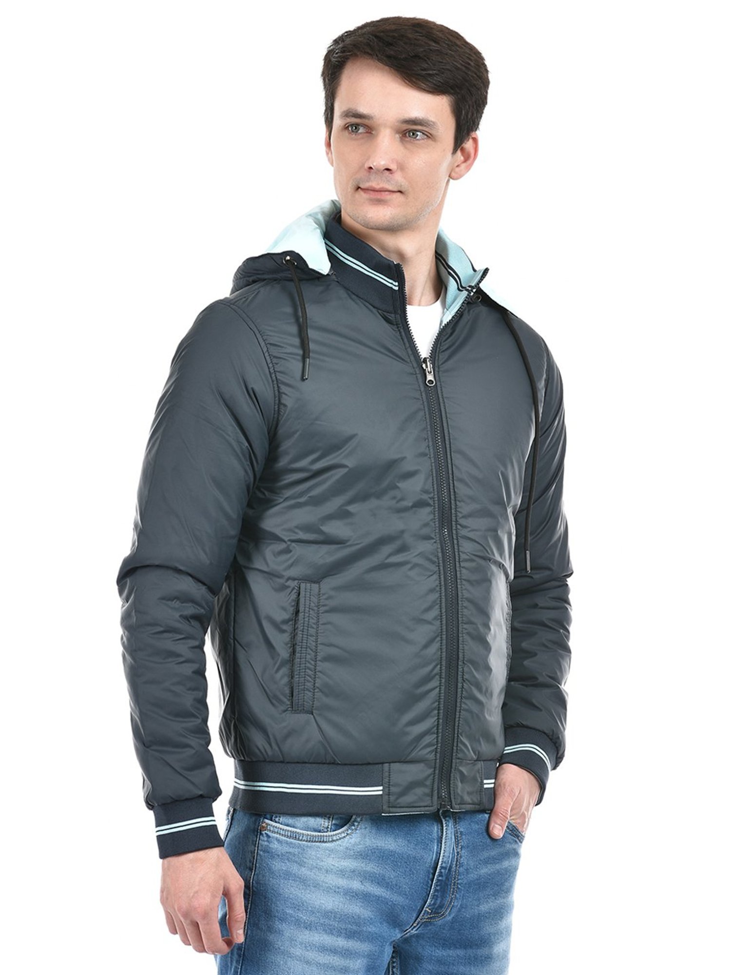 Lawman Pg3 Blue Regular Fit Reversible Jacket