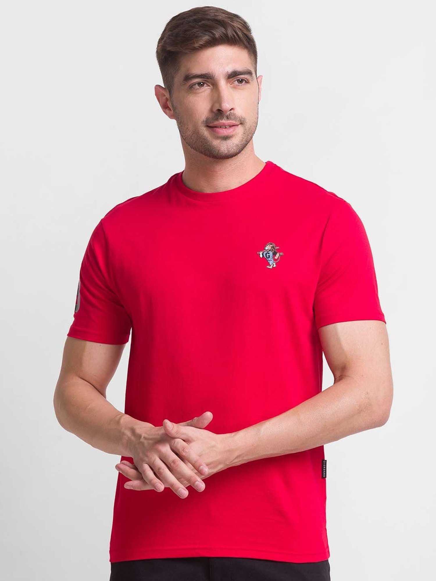 Giordano Red Slim Fit Crew T-Shirt