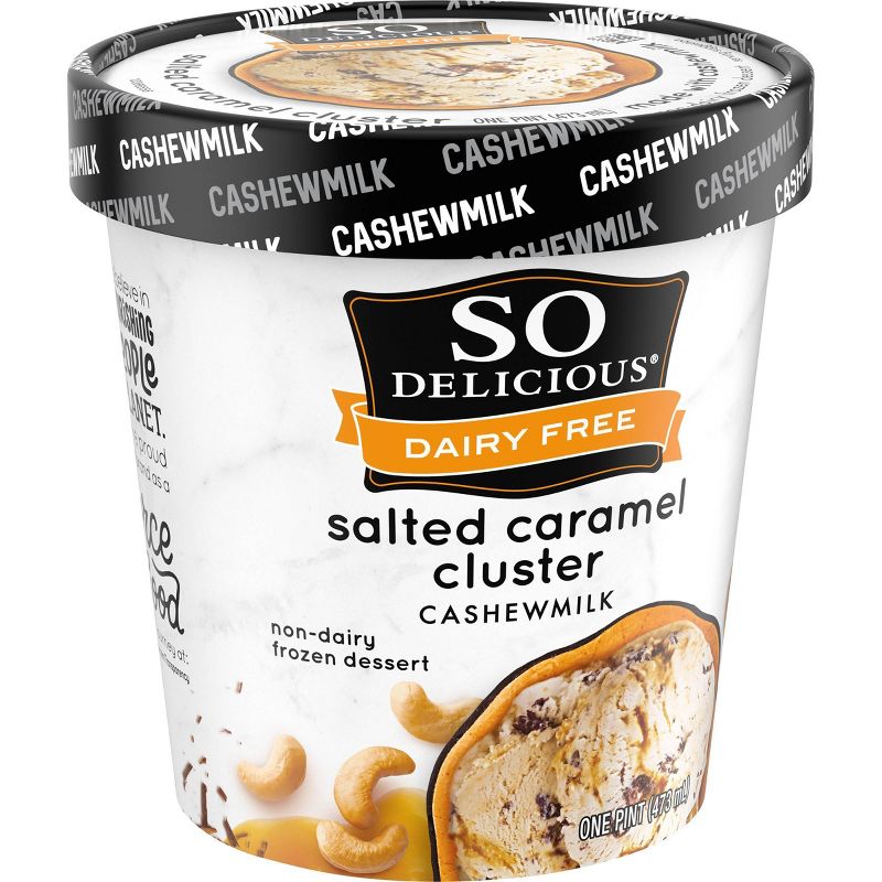 So Delicious Dairy Free Cashew - Salted Caramel Cluster Frozen Dessert - 16oz