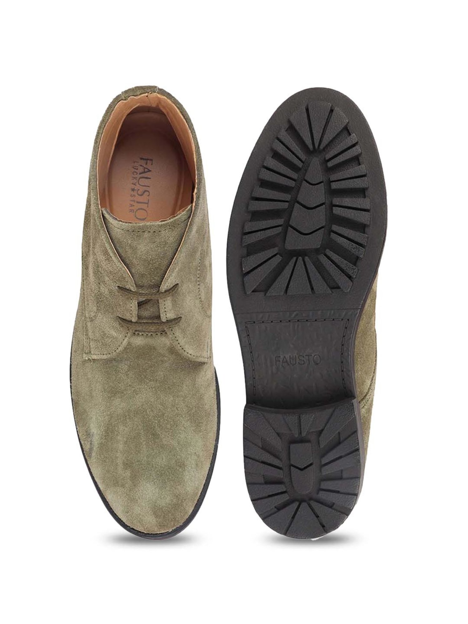 Fausto Men's Olive Chukka Boots