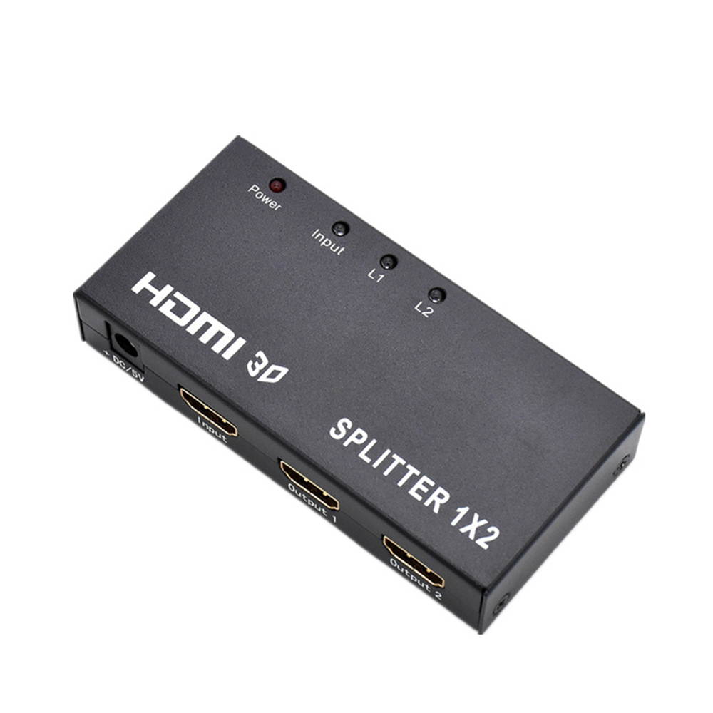 1 in 2 out HDMI Splitter HDMI 1X2 Splitter 1080P HD Quality Dual-Screen Display