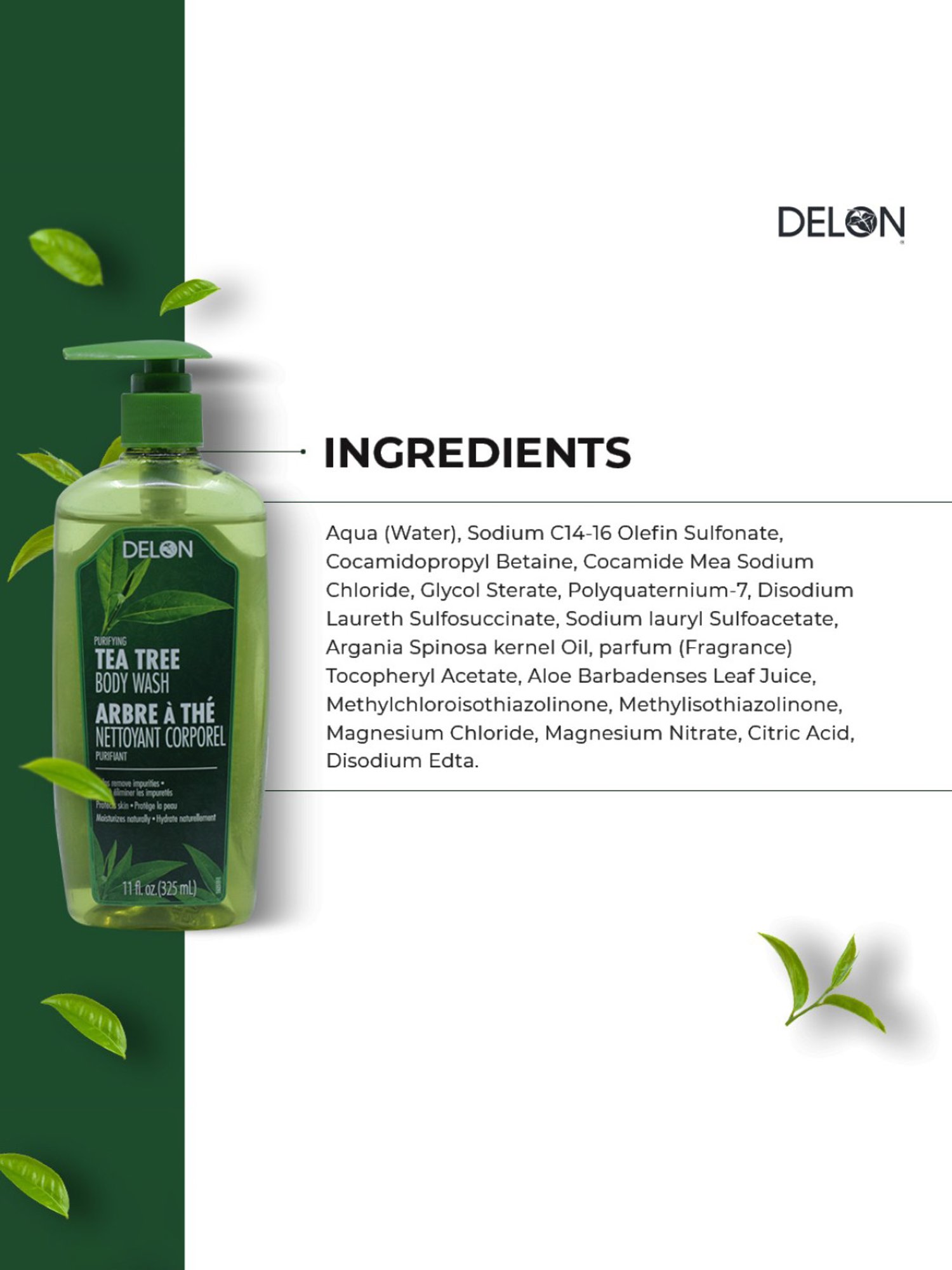 Delon Purifying Tea Tree Body Wash - 325 ml