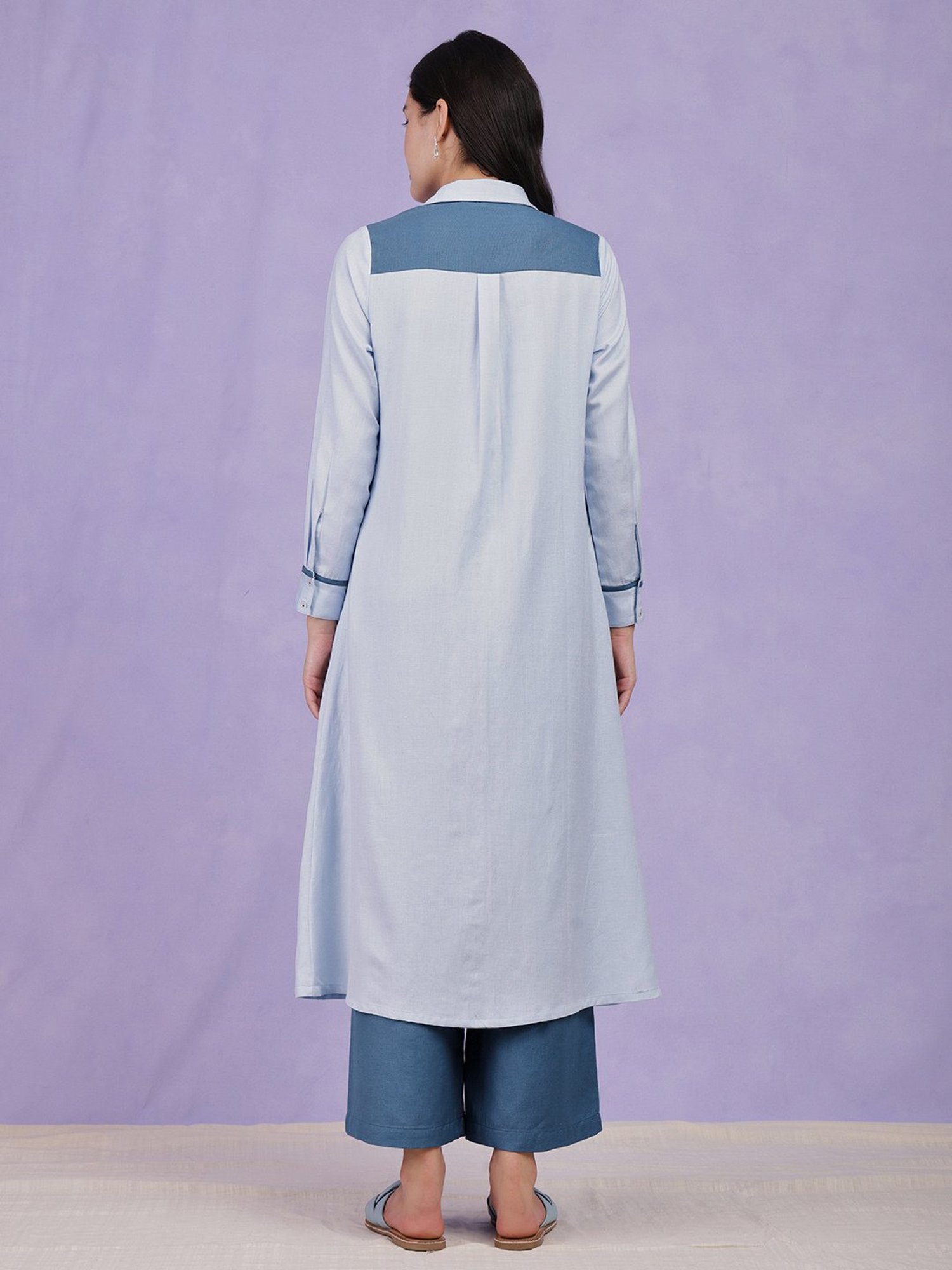 URBAN MYSTIC Black Rayon Embroidered Kurta & Sharara Set