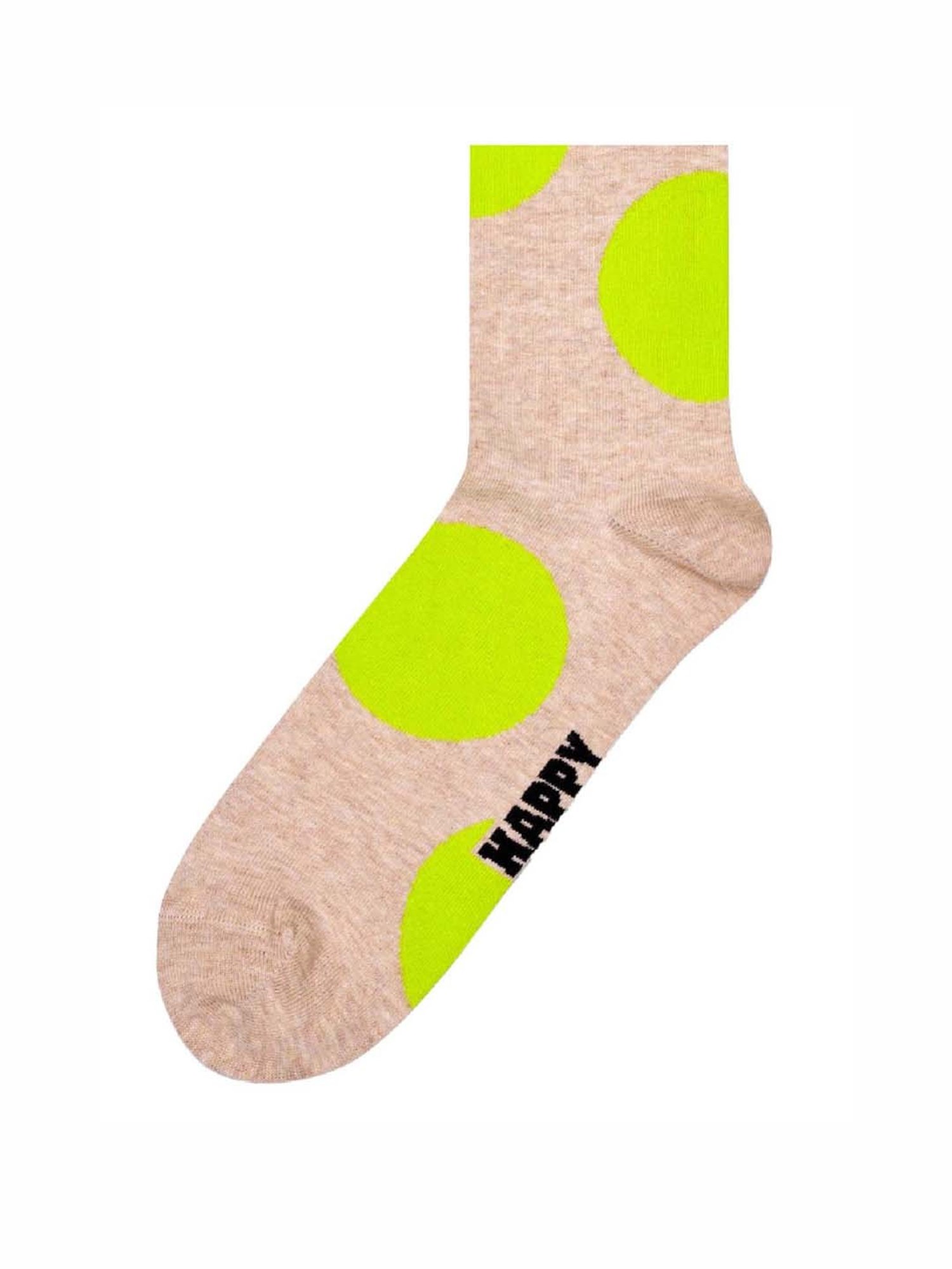 Happy Socks Jumbo Dot Beige Cotton Printed Socks (36-40)