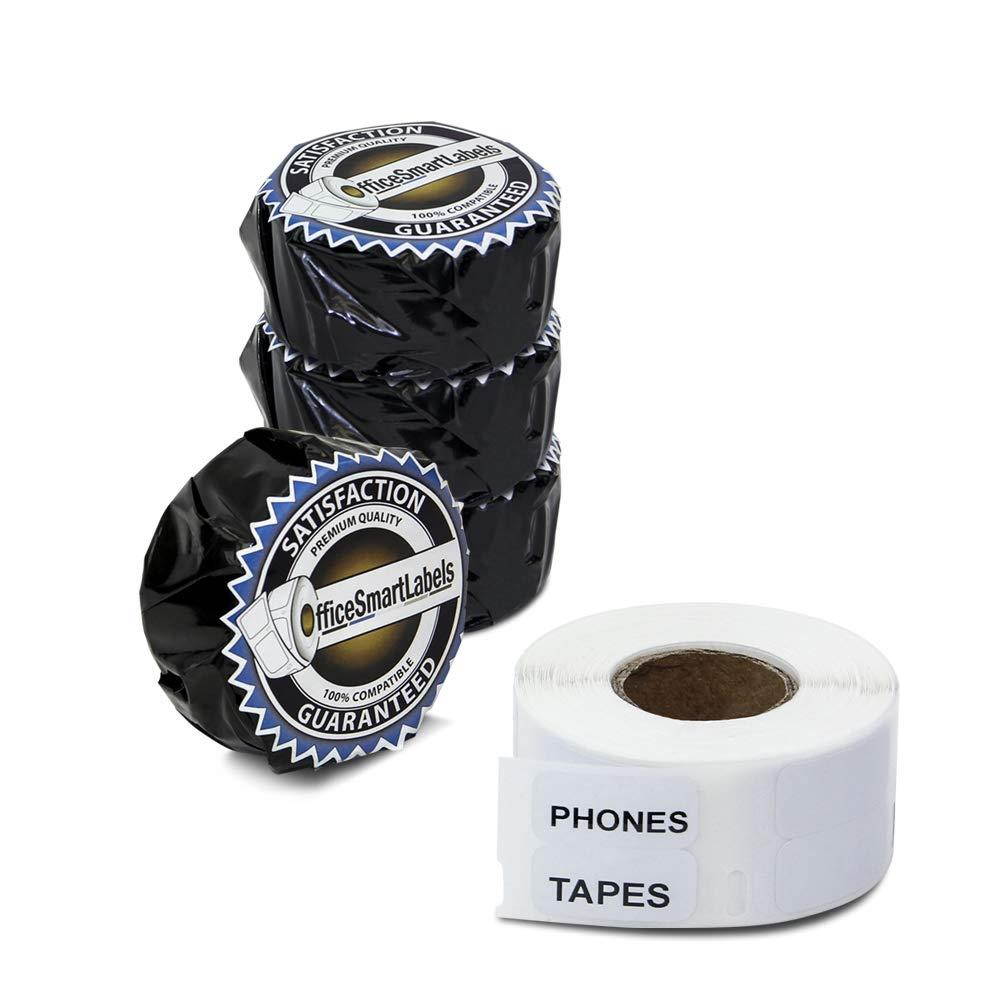 Dymo Compatible 30333 LabelWriter Self-Adhesive White Extra Small 2-Up Multipurpose Labels, 1/2" x 1" (4 Rolls, 1000 Labels Per Roll)