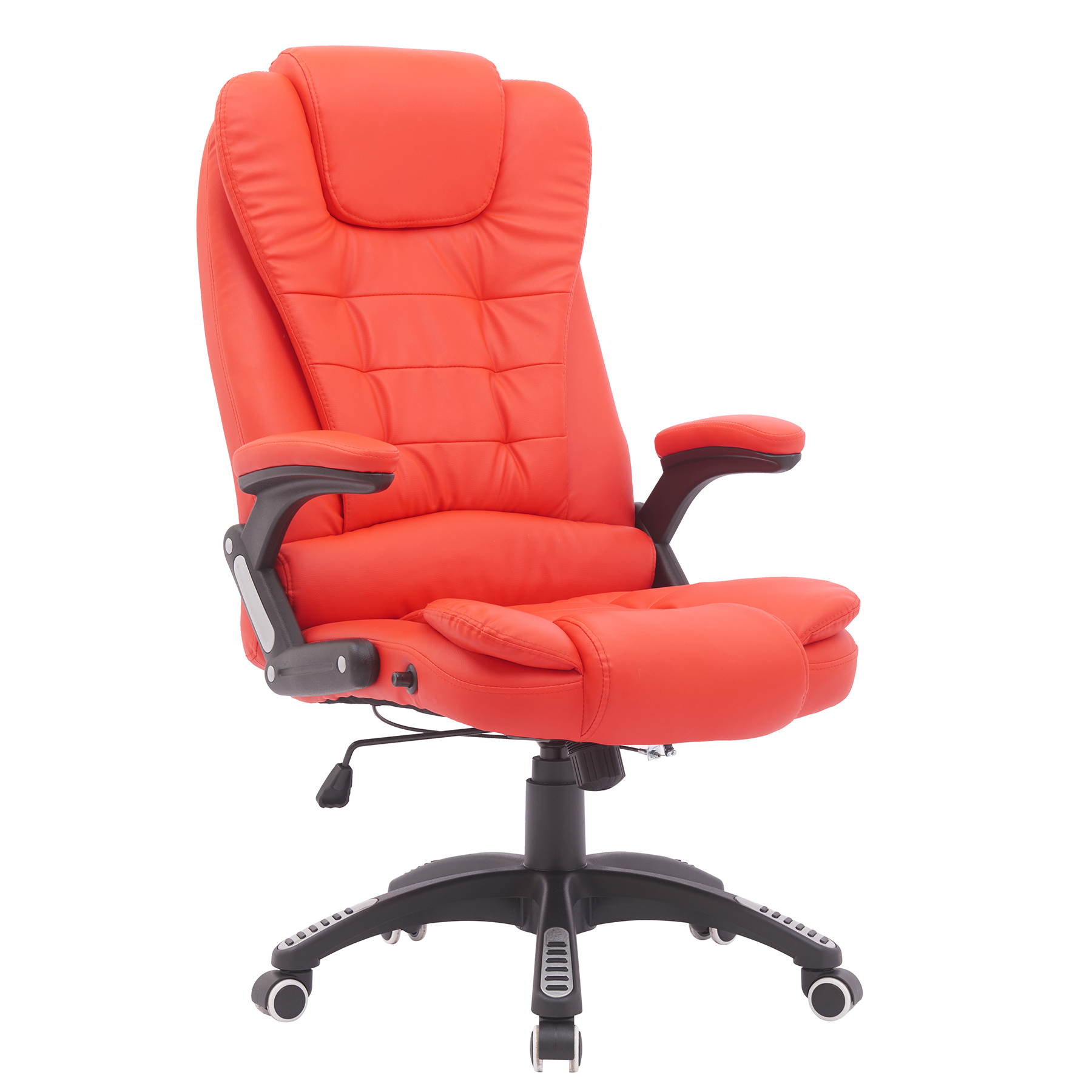 YOUTHUP Office Chair Computer High Back Adjustable Ergonomic Desk Chair Executive PU Leather Swivel Task Chair with Armrests Lumbar Support,White