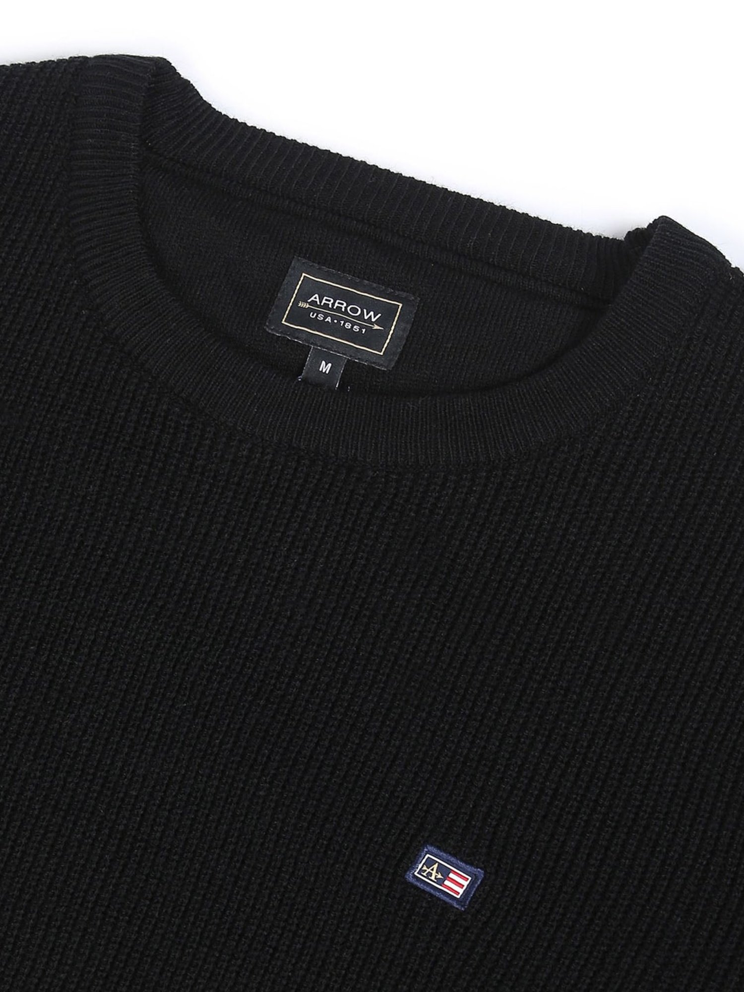 Arrow Sport Black Regular Fit Sweaters
