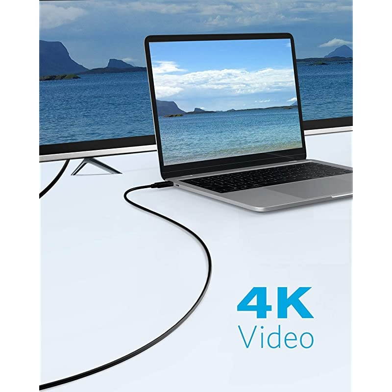 USB C to HDMI Cable for Home Office 6ft Type C to HDMI Adapter Supports 4K 60Hz for MacBook Pro MacBook Air iPad Pro Surface Book 2 Galaxy S20 and More
