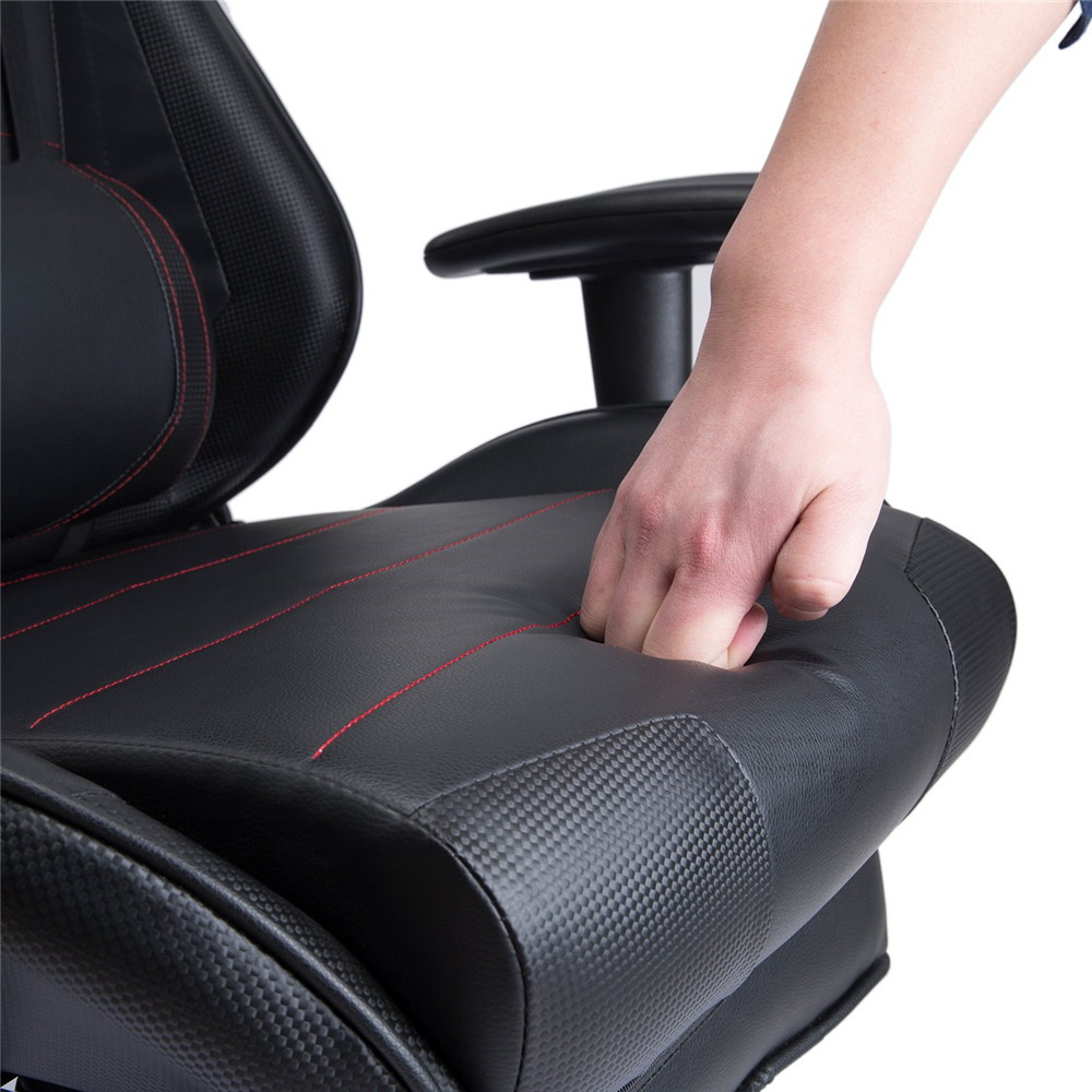 KILLABEE Big and Tall 350lb Massage Gaming Chair Metal Base - Adjustable Massage Lumbar Cushion, Retractable Footrest High Back Ergonomic Leather Racing Computer Desk Executive Office Chair(Blue)