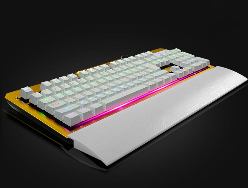 K26 Blacklit Mechanical Gaming Keyboard with Blue Switches - 104 Keys Wired USB Keyboard with 8 Color LED- Anti-ghosting Keys