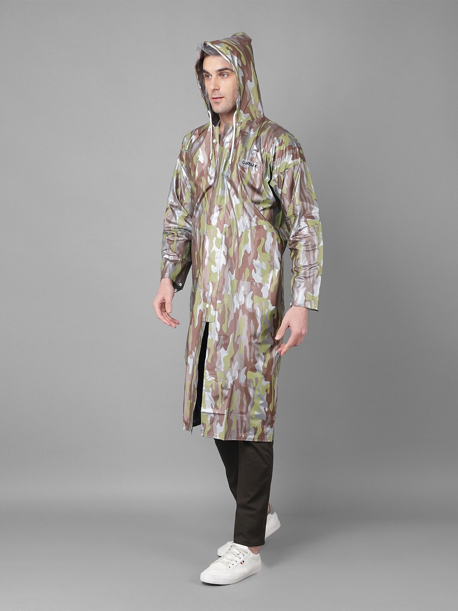 Dollar Brown Regular Fit Printed Rainwear Jacket