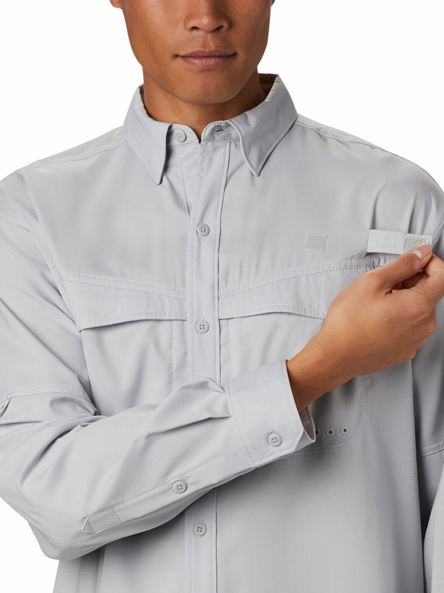 Columbia Light Grey Regular Fit Low Drag Offshore Shirt