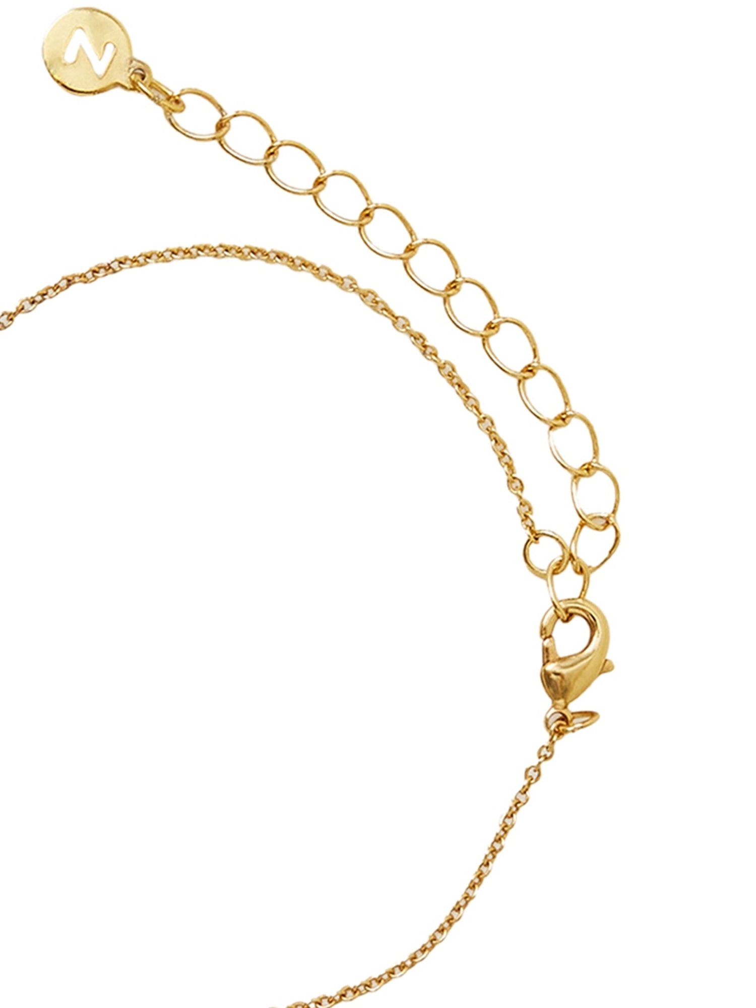 Accessorize London Women's Z Real Gold Plated Cubic Zirconia Initial Bracelet Letter P