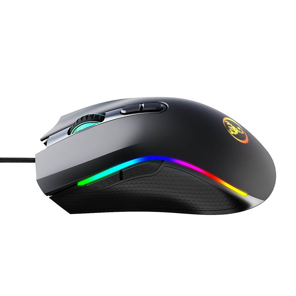 HXSJ Colorful Luminous Gaming Mouse Wired Mouse Six Adjustable DPI Macro Definition Programmable RGB Gaming Mouse A869
