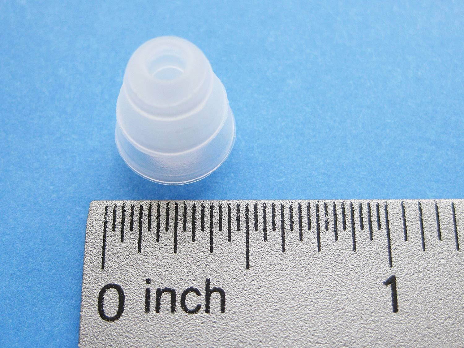 4 Pcs: 2 Small (S) and 2 Large (L) Clear Triple Flange Earbuds-Eartips Set for Etymotic etyBLU2, ER-4, hf5, hf3, hf2, mc5, mc3, mc2, and ETY kids In Ear Stereo Earphones Headset