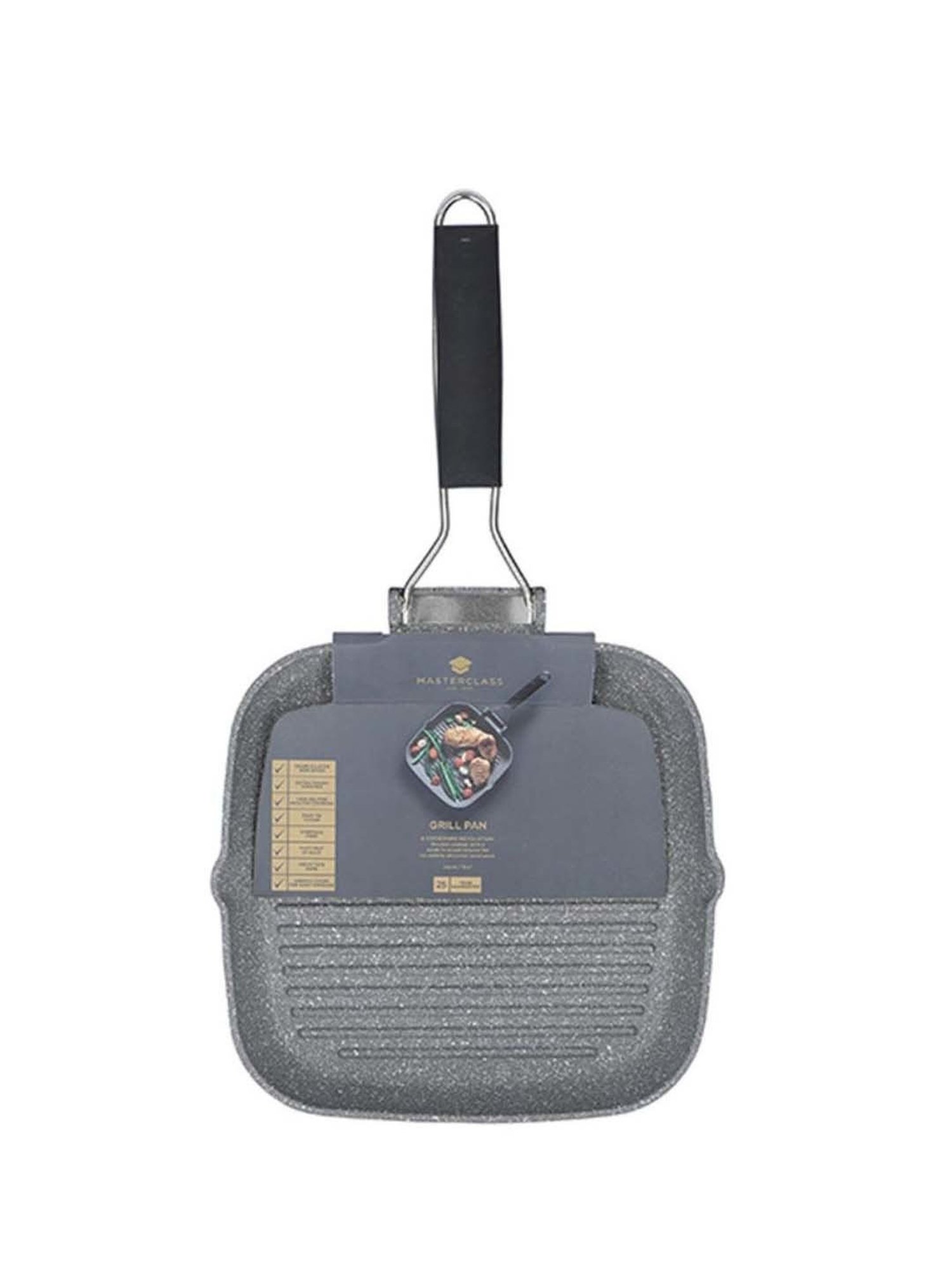 MasterClass Grey Medium Aluminium Grill Pan - 24 cm