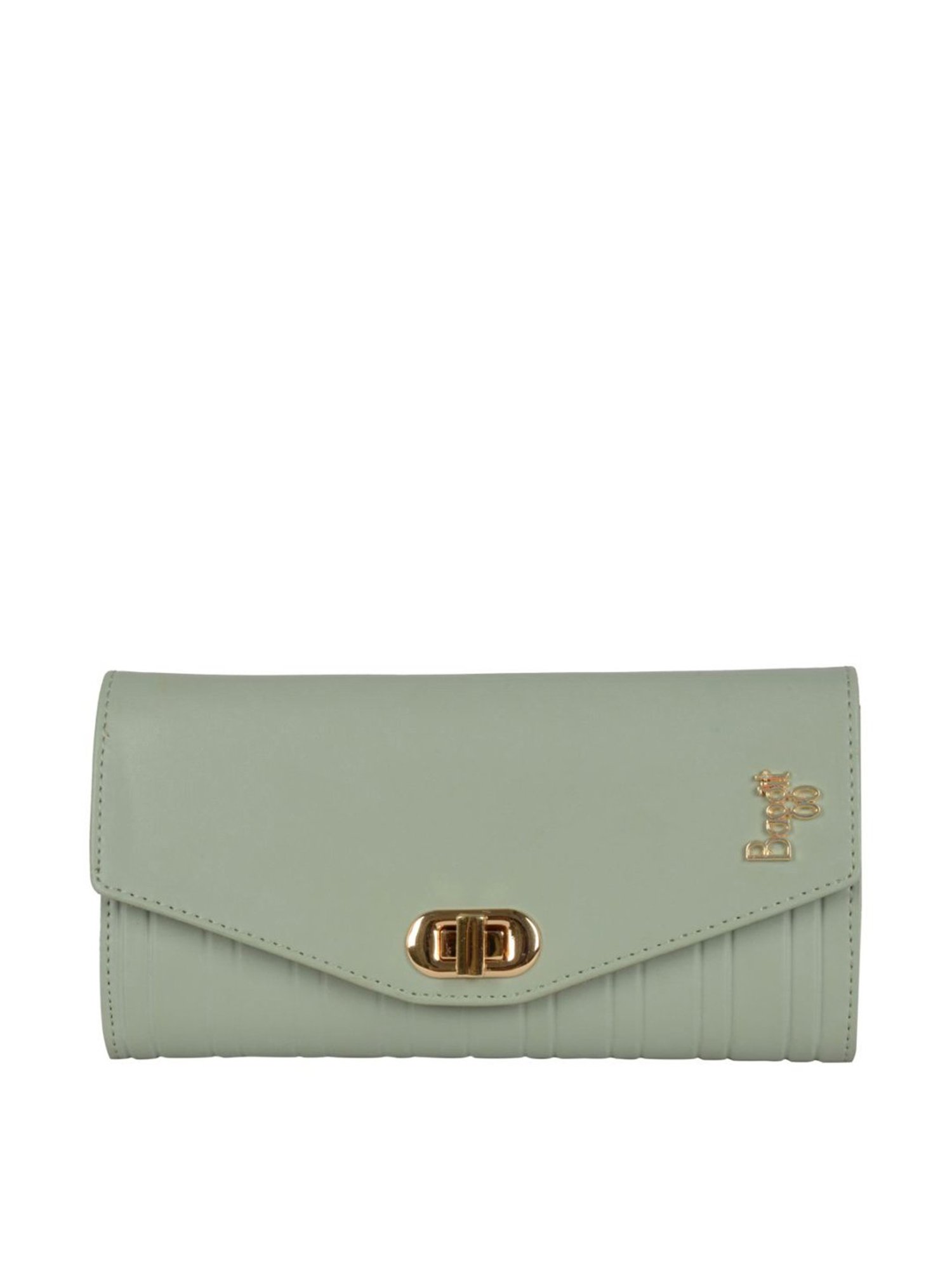 Baggit Green Textured Tri-Fold Wallet for Women