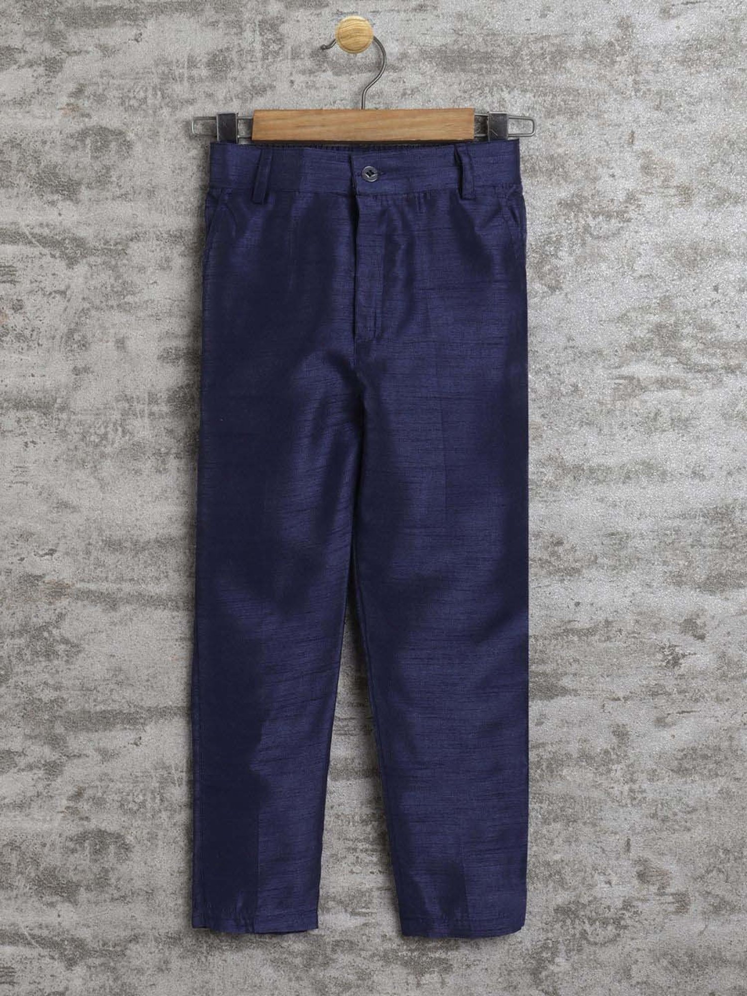 Ahhaaaa Kids Navy Embellished Full Sleeves Kurta Set