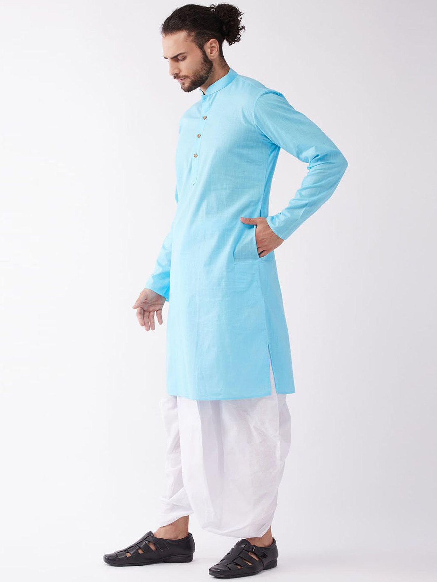 Vastramay White Cotton Straight Fit Embroidery Ethnic Suits