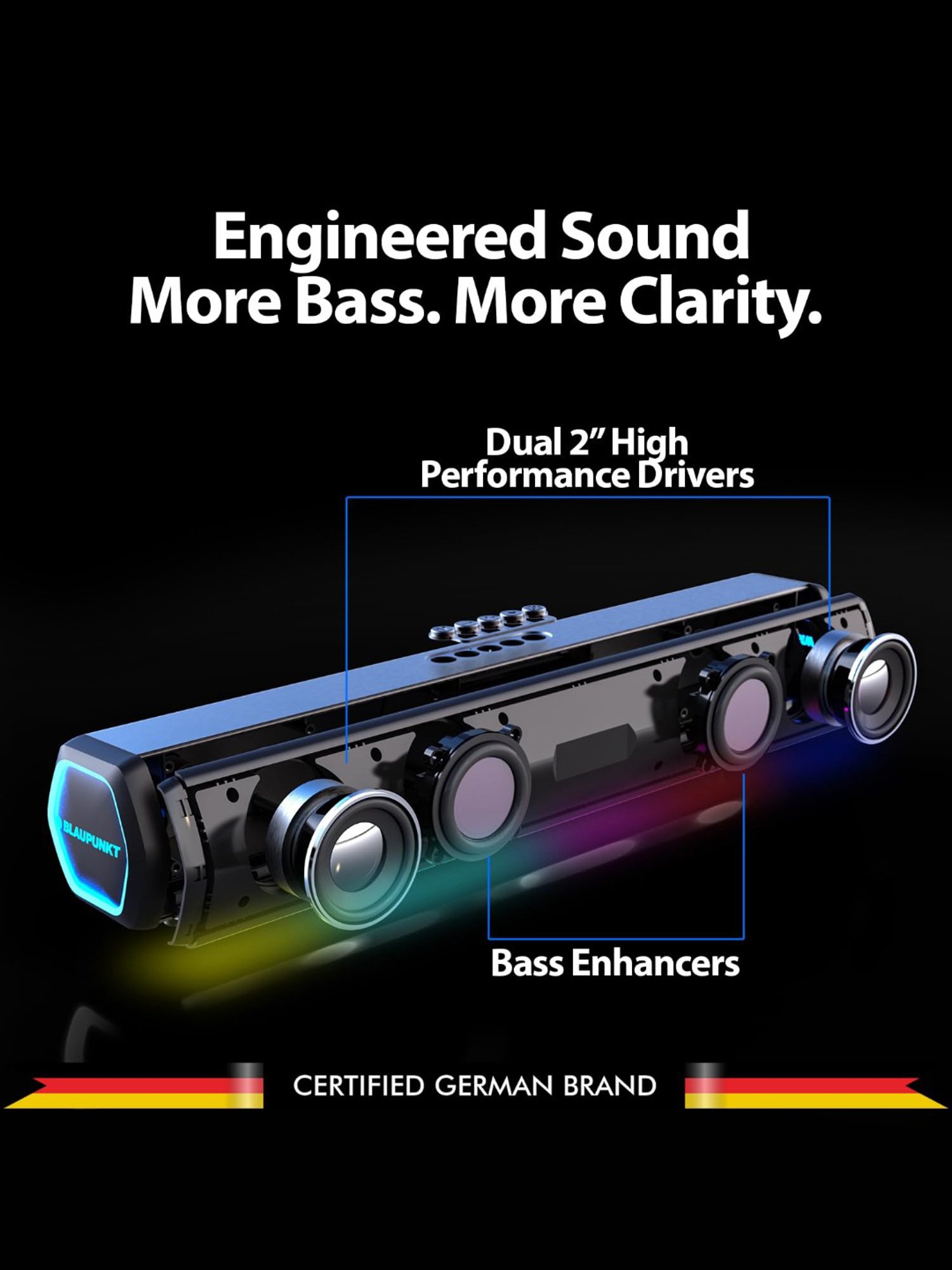 JBL Bar 2.1 Deep Bass Soundbar with Wireless Subwoofer (Black)