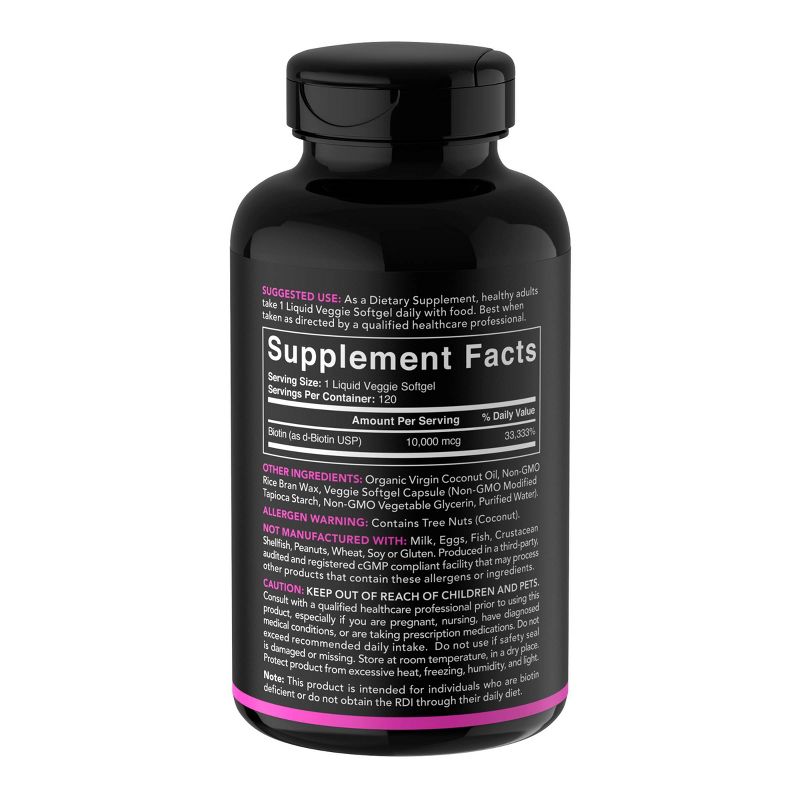 Sports Research Biotin 10000mcg Veggie Softgels - 120ct