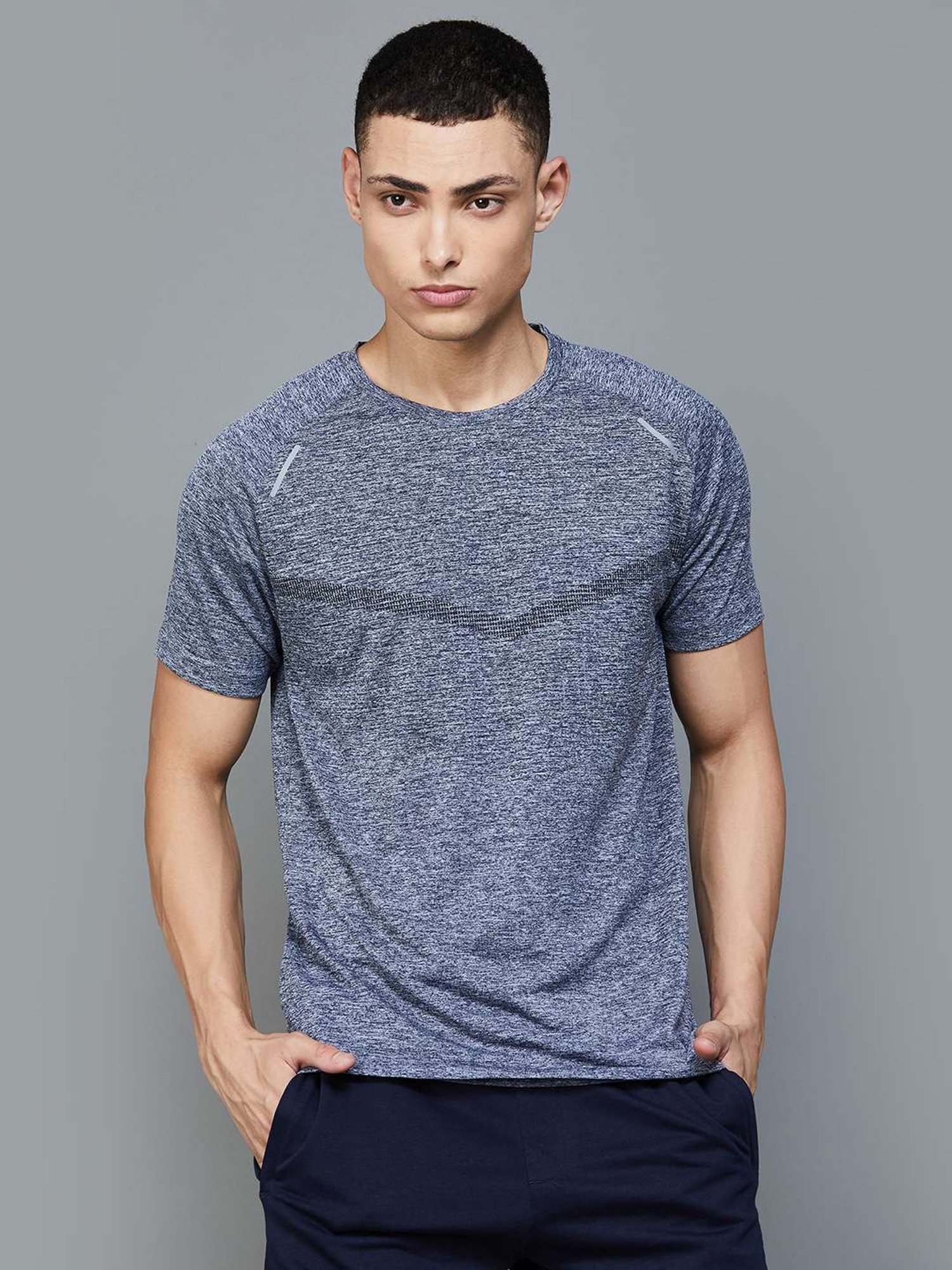 KAPPA Light Navy Regular Fit Printed T-Shirt