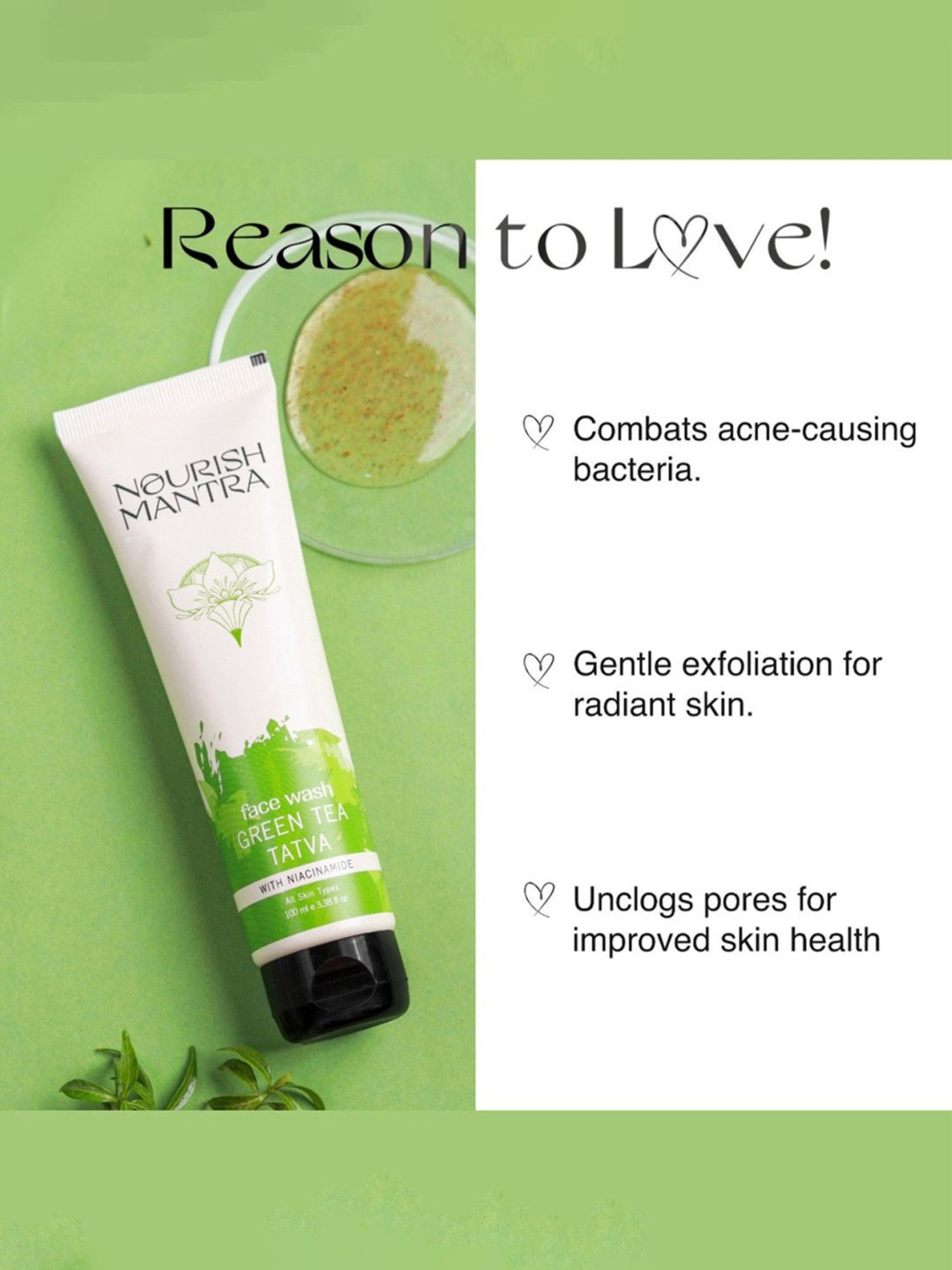 Nourish Mantra Green Tea Tatva Face Wash - 100 ml