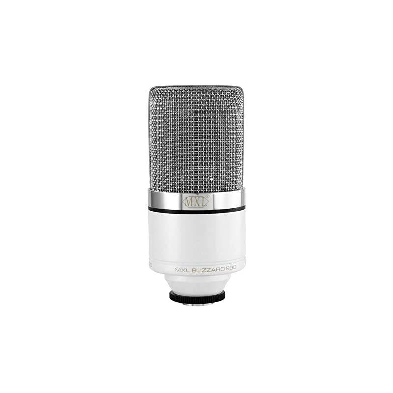 Mics 990 Blizzard Condenser Microphone with Blue LED Lights for Podcasting Voice Overs Studio Recordings