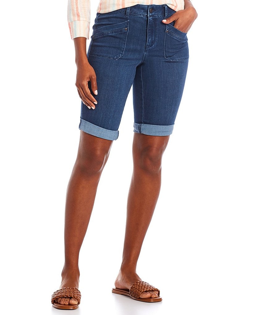 Intro REPREVE&reg; Recycled Materials Cuffed Mid Rise Bermuda Shorts