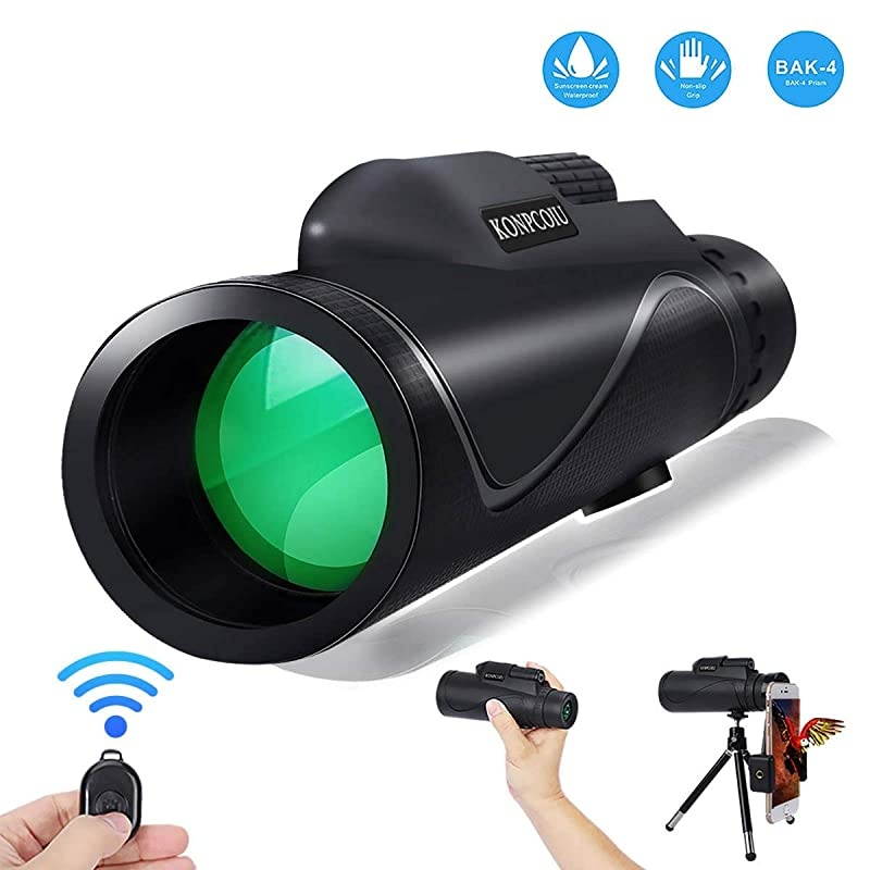 Telescope12X50 High PowerampHD with Universal Smartphone Holder and Wireless Remote ControlWaterproof Scope BAK4 Prism for Bird Watching Hunting Surveillance Hiking