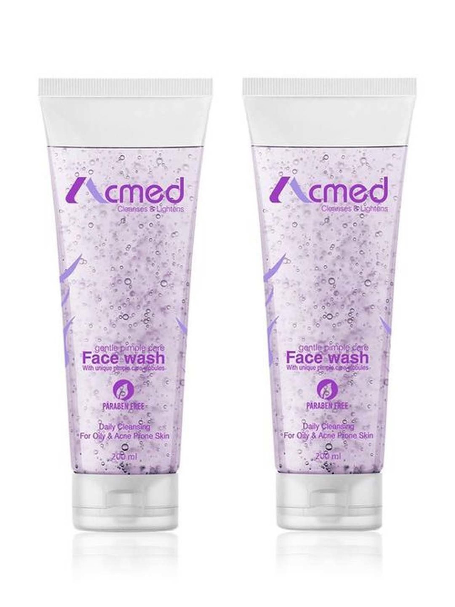 Acmed Pimple Care Face Wash for Acne Prone Skin - Pack of 2 (200 ml Each)