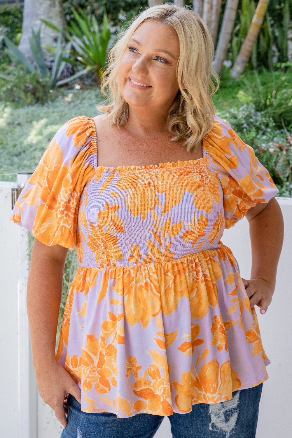 Rose Leopard Print V Neck Plus Size Tee