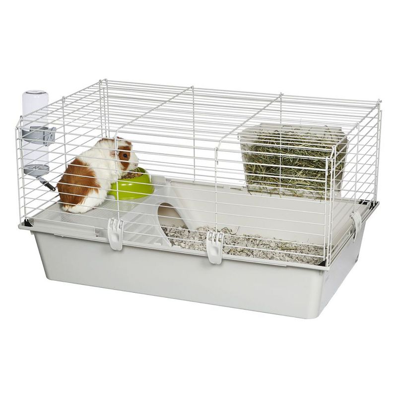 Trixie 2-Story Rabbit Hutch - Medium - Brown/White