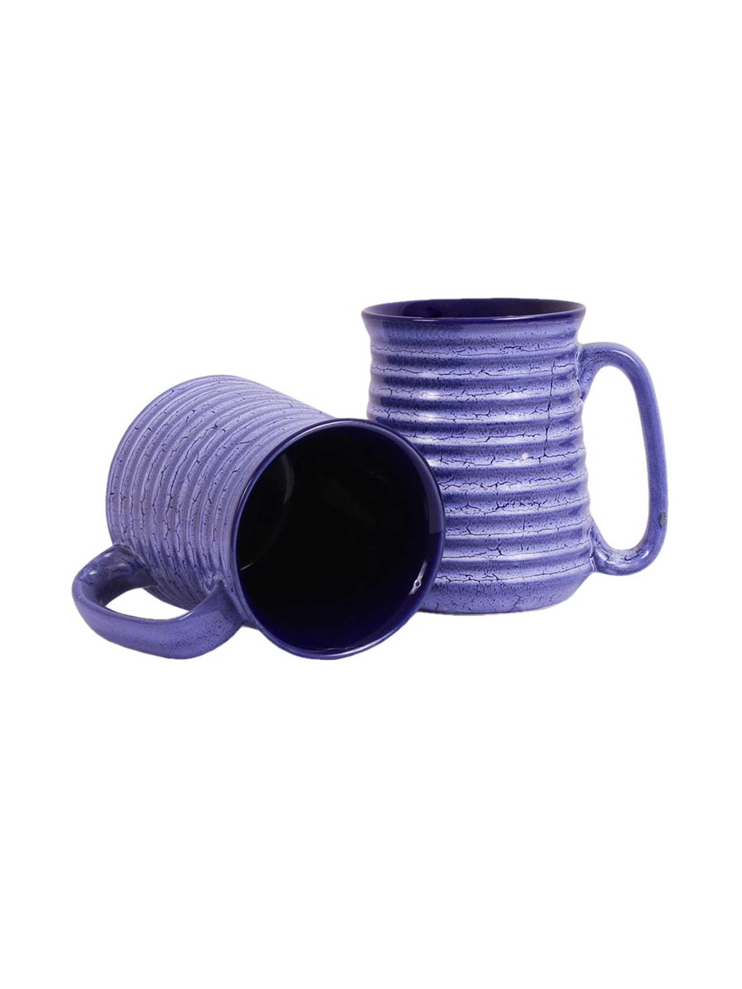 VarEesha Hand Crafted Studio Pottery Blue Coffee Mugs (650 ml) - Set of 2
