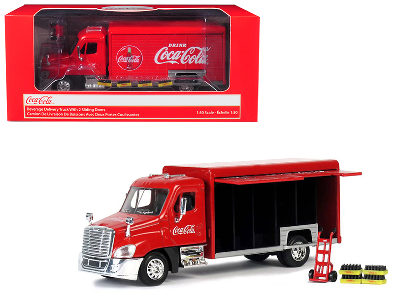 "Coca-Cola" Beverage Truck Red and White 1/87 Diecast Model by Motorcity Classics