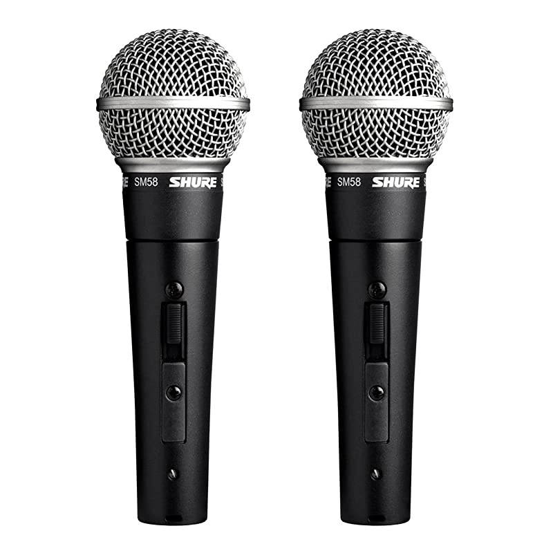 SM58S Professional Vocal Microphone w/On/Off Switch (2 Pack)