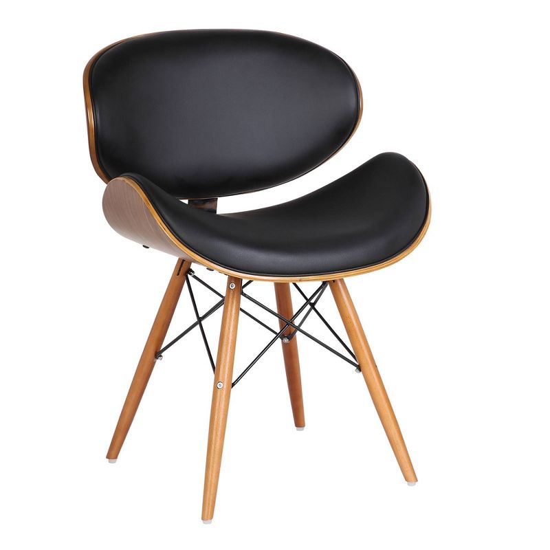 Agi Mid-Century Dining Chair in Walnut Wood and Beige Fabric - Armen Living
