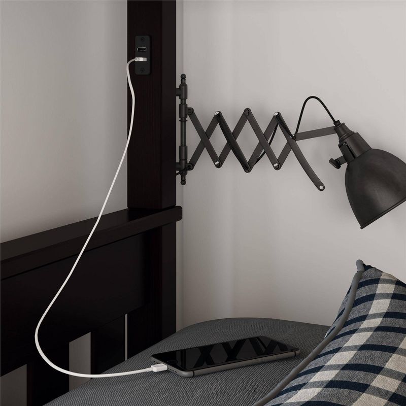 Full over Full Dolan Bunk Bed with USB Port Espresso - Dorel Living