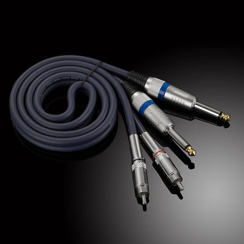 1pair 6.35mm 1/4" Male to RCA Male L/R Audio Cable for HiFi Amplifier Mixing Console 1.5m