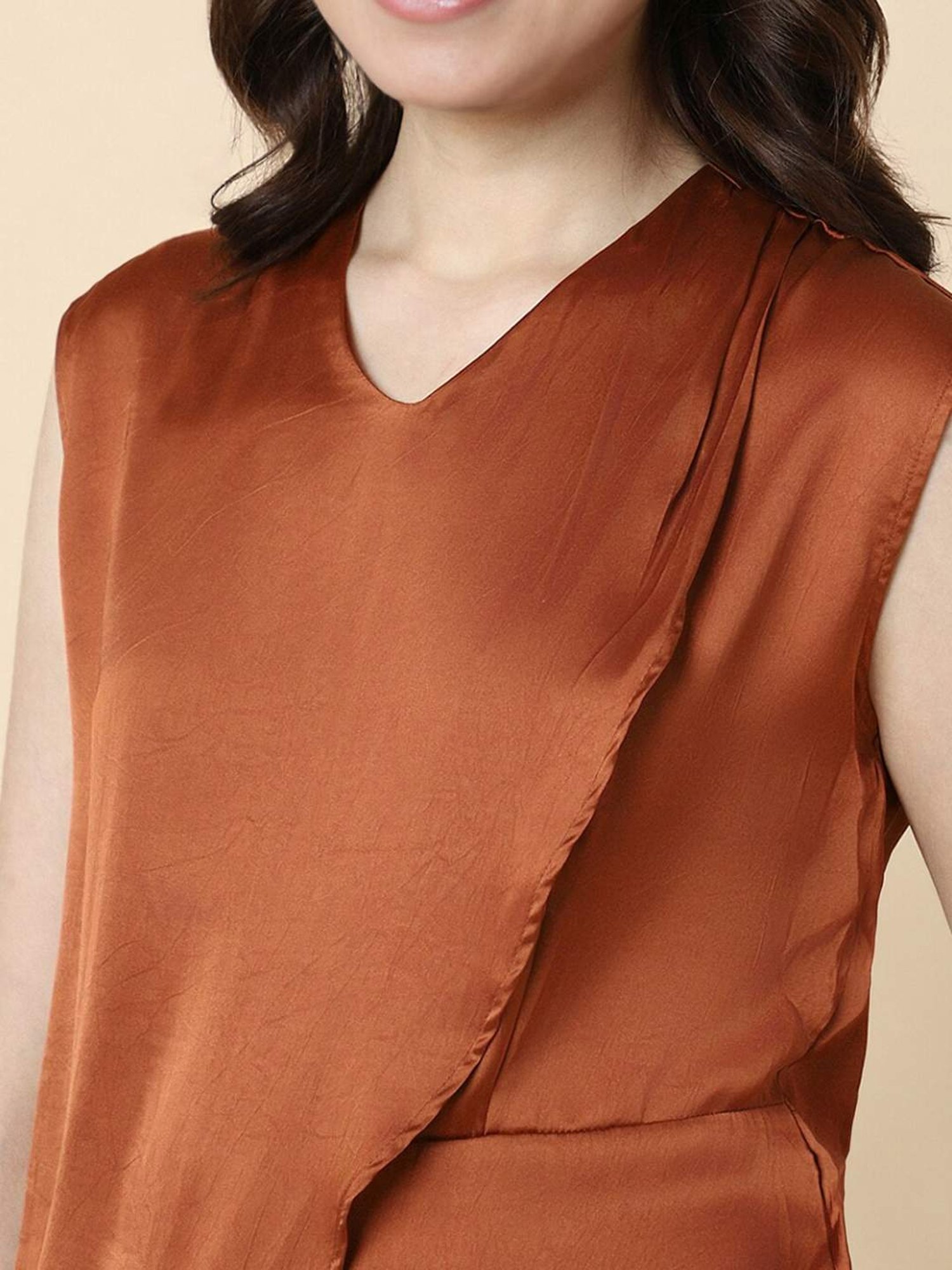 Allen Solly Brown Regular Fit Top