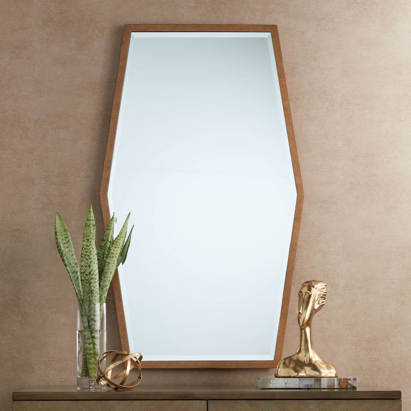 Noble Park Ayva Gold 28" x 47" Hexagon Wall Mirror