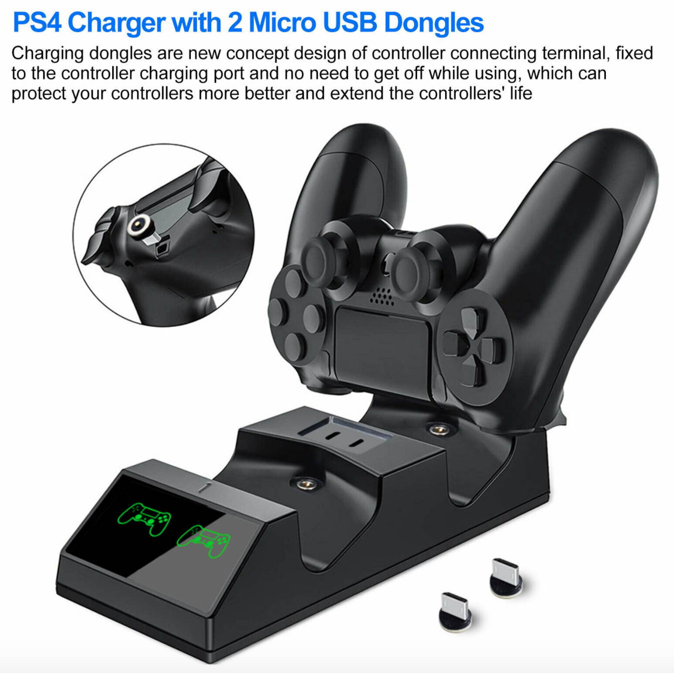 Game Accessories for PS4/Pro/Slim Wireless Controller Dual Charging Dock LED