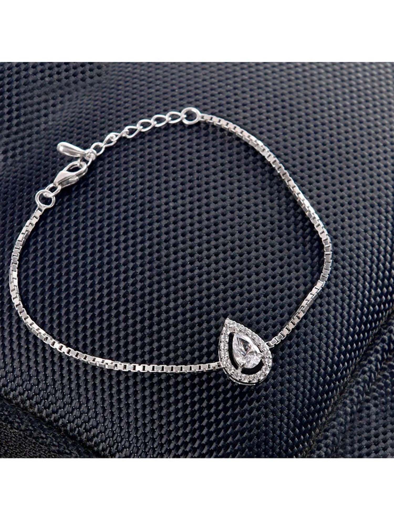 Clara Pear 92.5 Sterling Silver Swarovski Zirconia Bracelet