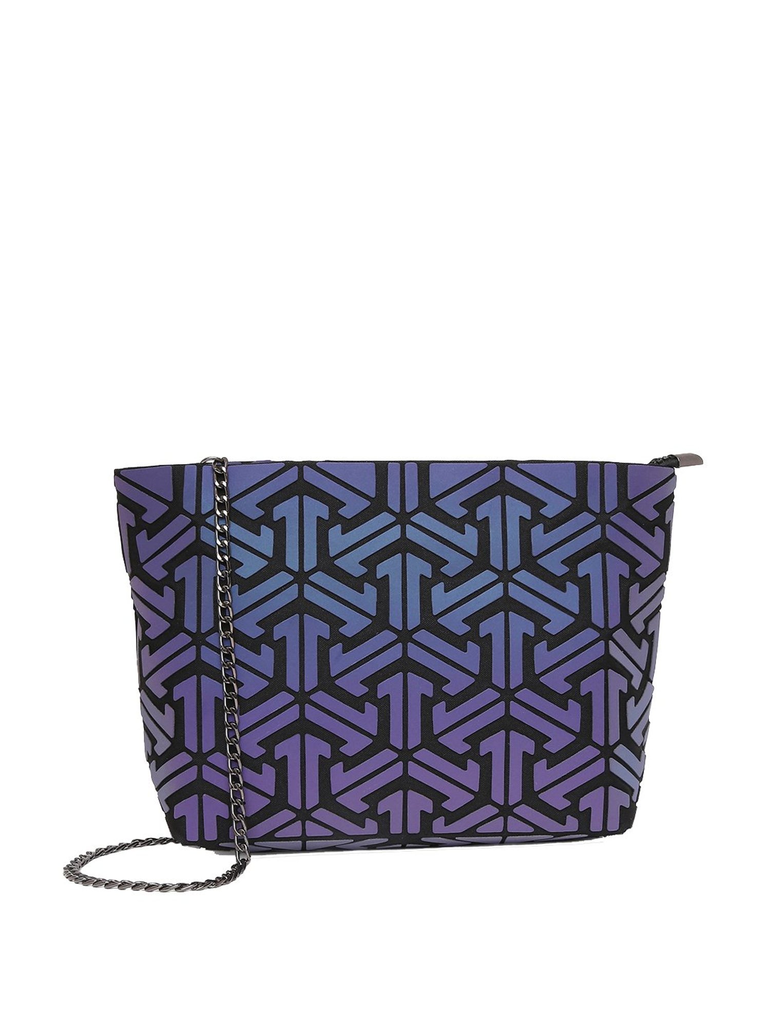 Baomi Purple Textured Medium Sling Handbag