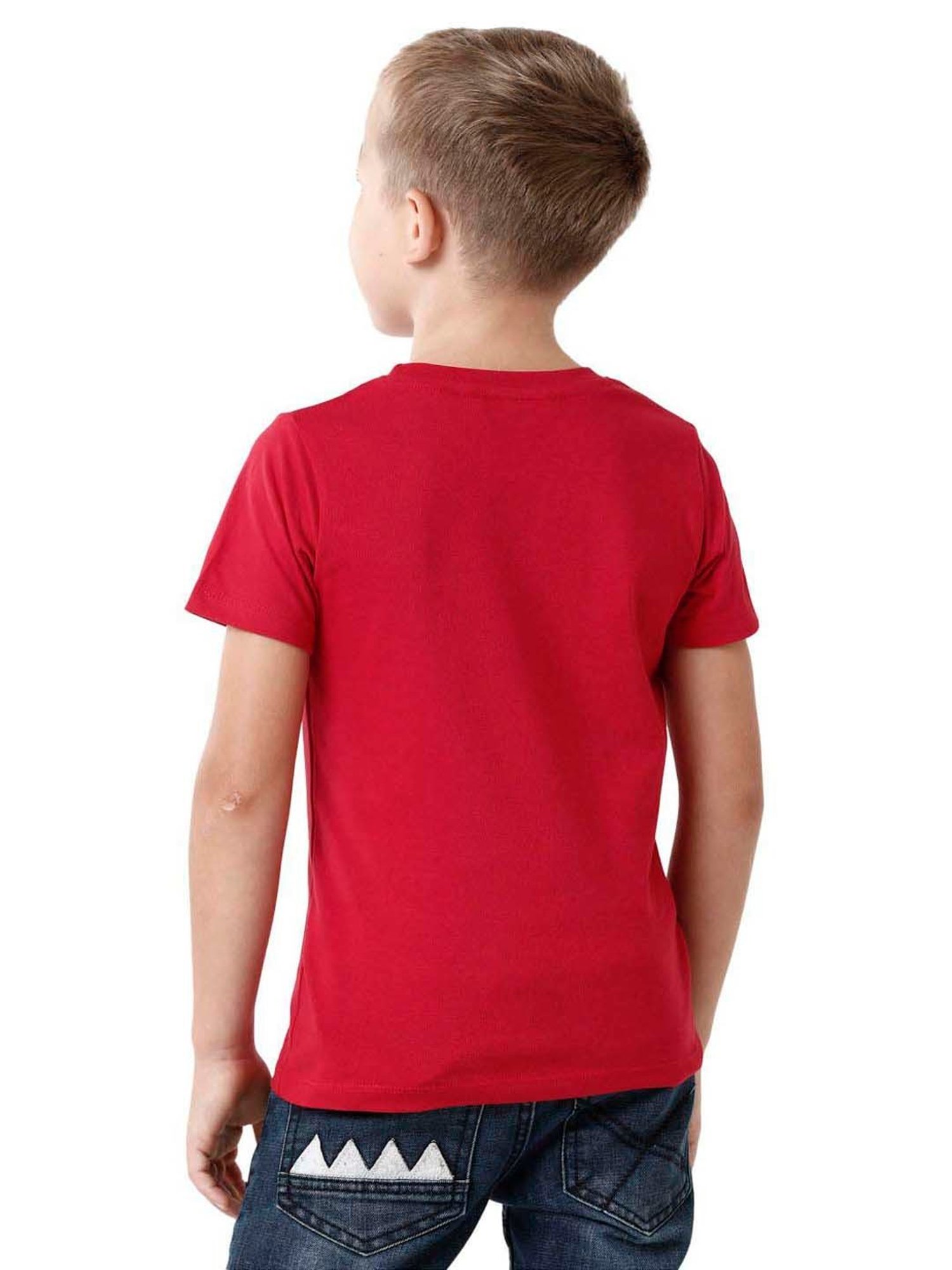Kate & Oscar Boys Red Cotton Printed T-Shirt