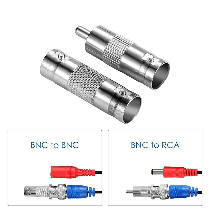 2 10M 33ft Allinone BNC Video Power Cables BNC Extension CCTV Cord for Security Camera dvr Wire System 2 Pack Black with BNC RCA Connector