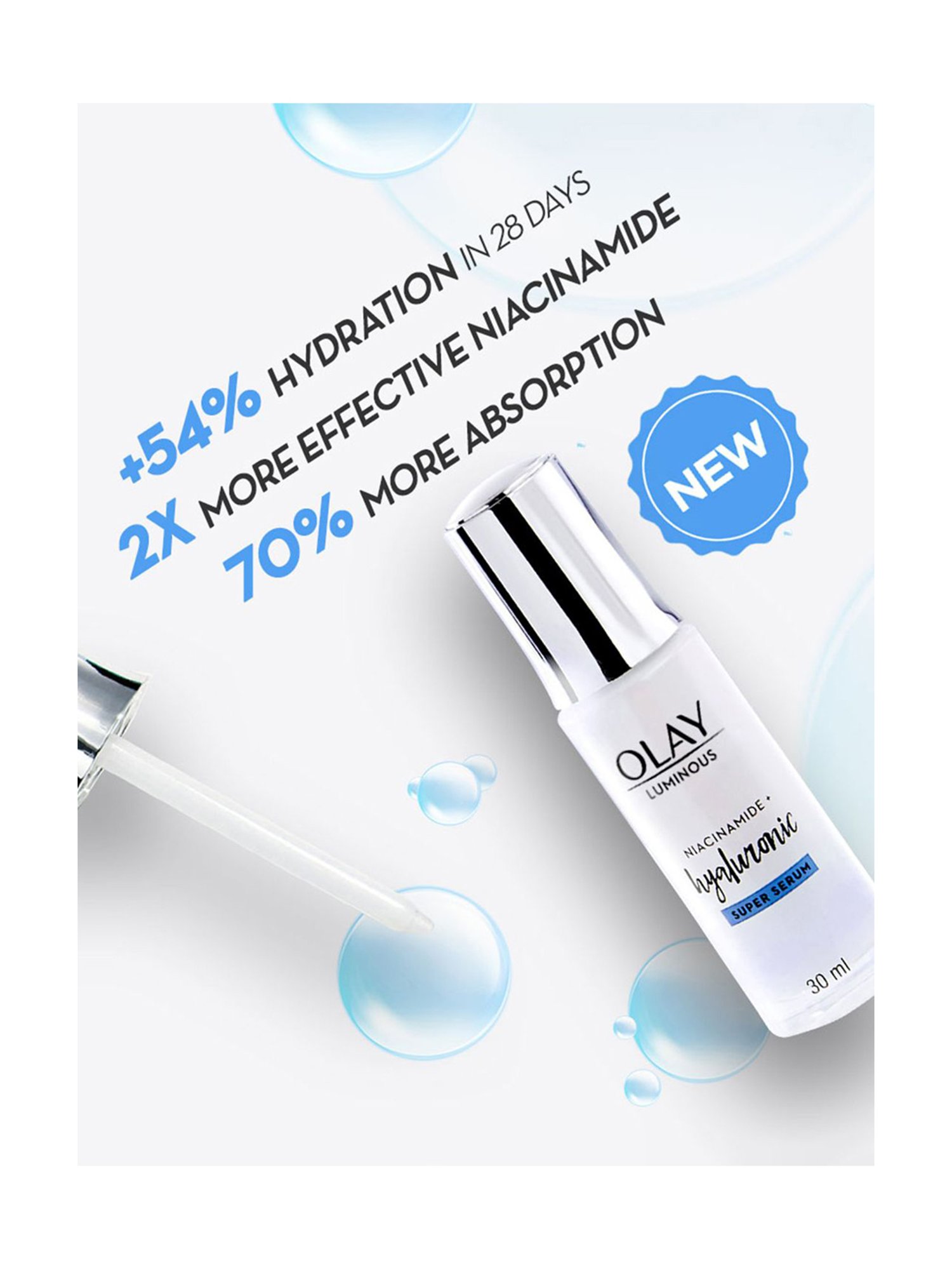 Olay Luminous Hyaluronic Acid Super Serum, with Hyaluronic Acid & Niacinamide - 30 ml