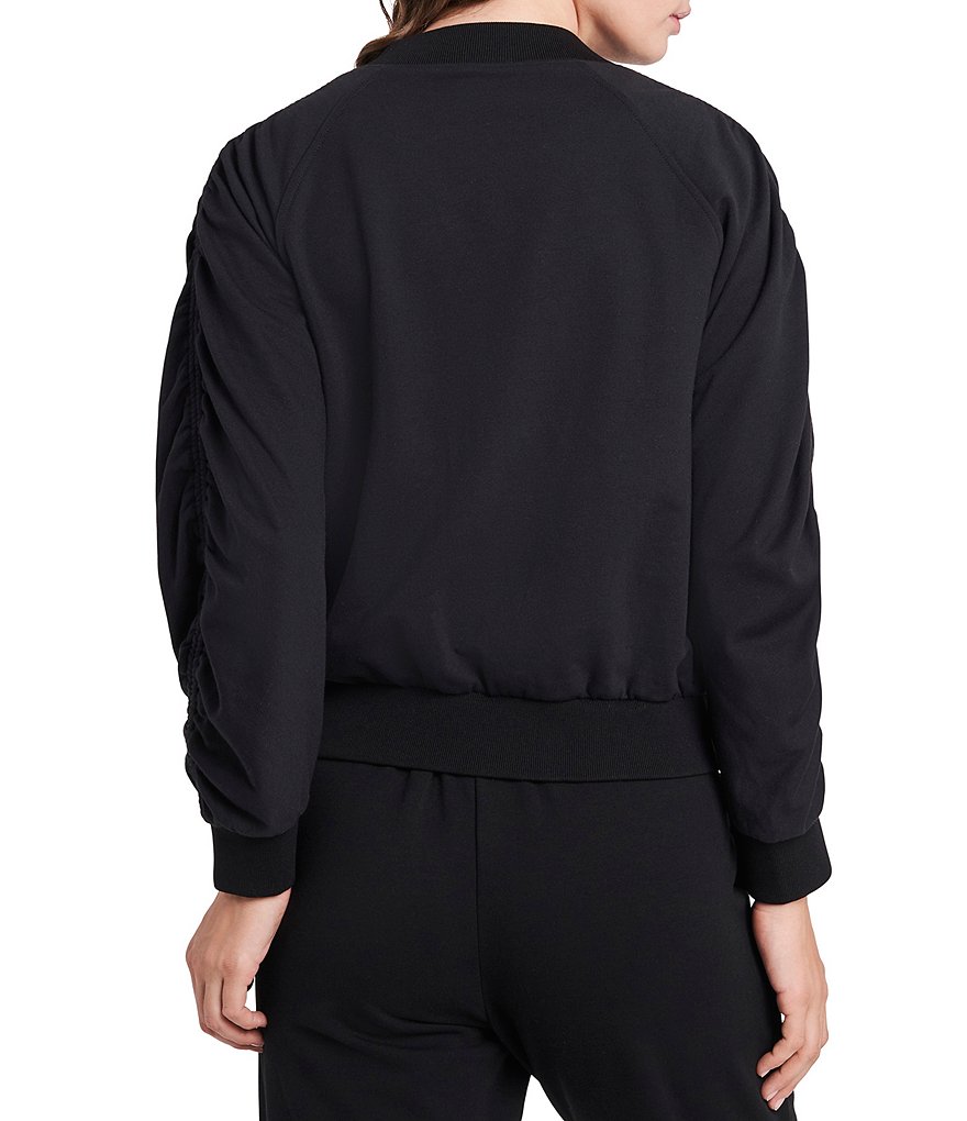 1. STATE Zip Front Ruched Long Sleeve Jacket