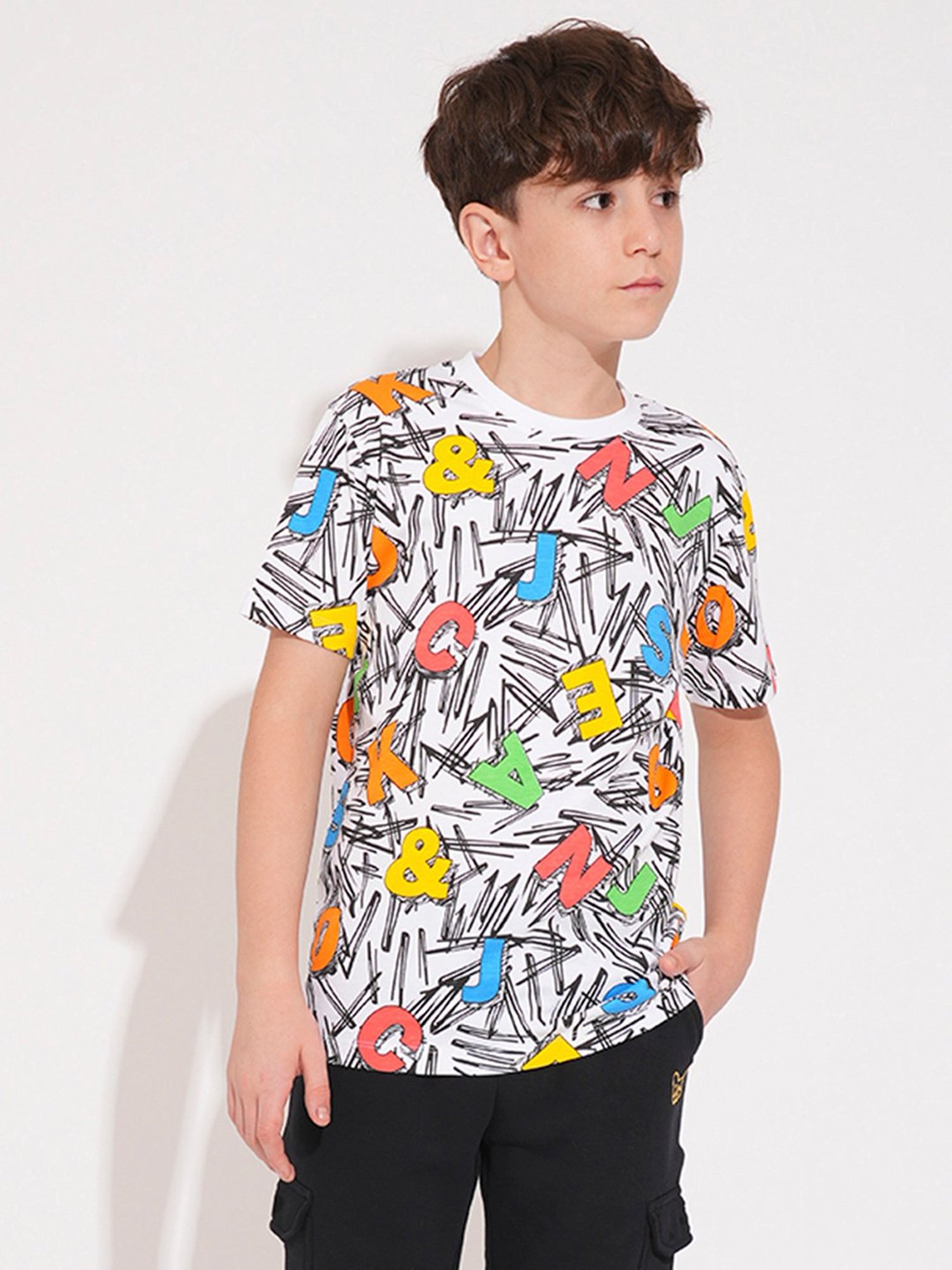 MINIKLUB Boys Blue Printed Full Sleeves T-Shirt