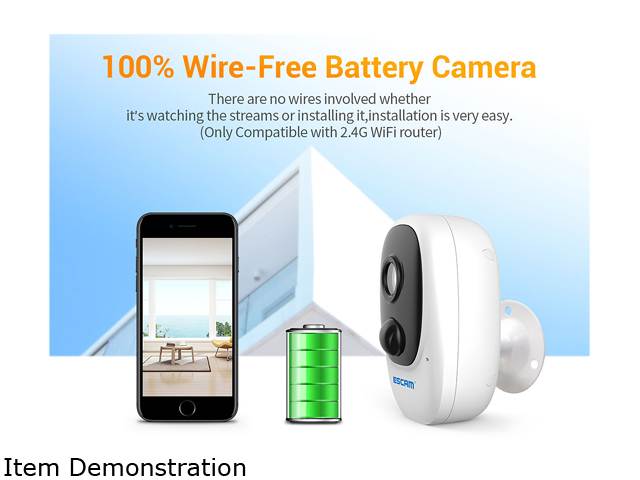 ESCAM G08 1080P Wireless Battery Rechargeable PIR IP Camera Solar Panel Audio Card Cloud Storage Security Video Recorder